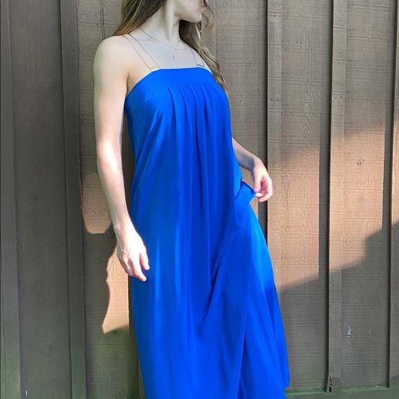 Anthropologie royal blue silk dress - Picture 1 of 4
